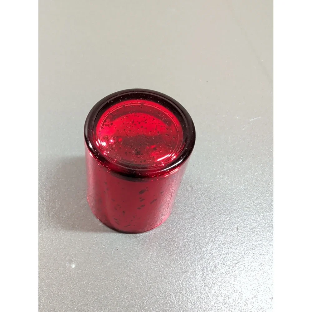 Red Mercury Glass Votive Candle Holder Speckled Tea Light Cup Holiday Decor